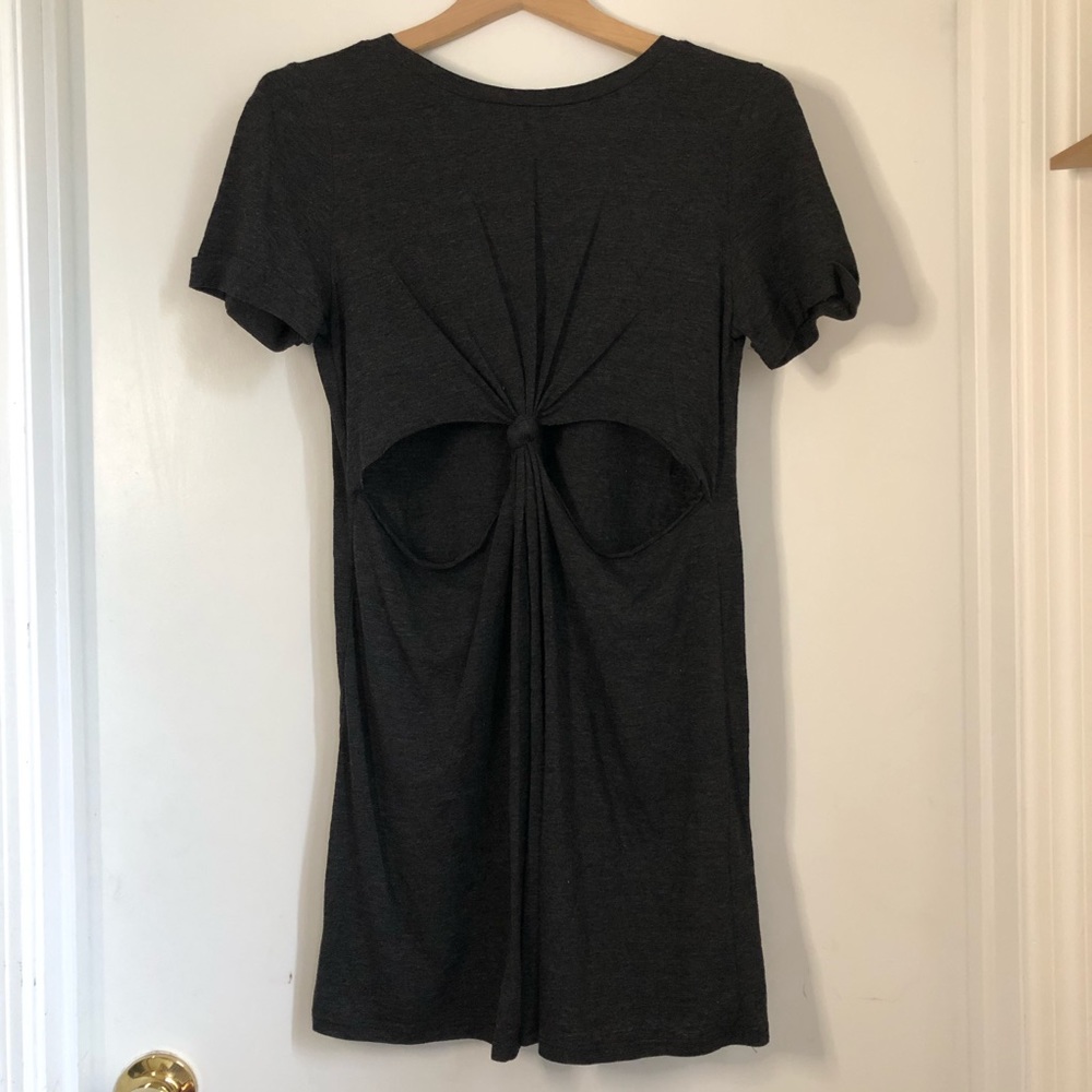 Hers & Mine Charcoal Peekaboo Mini Dress